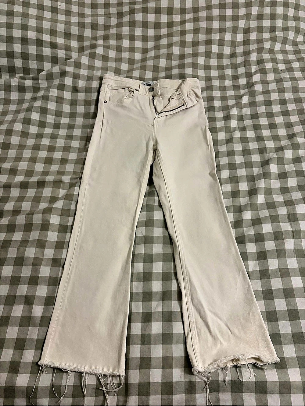 Zara Flare Jeans in White EU 38